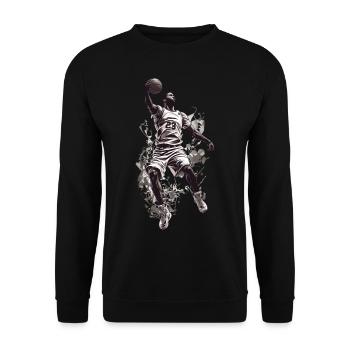 Basketball Dunk Aesthetic Streetwear Design - Unisex Sweatshirt - black - Front - Alina (178cm) & Michal (187cm)