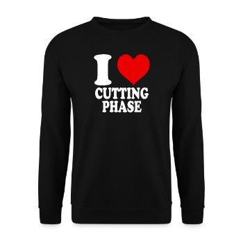 J’aime couper Phase Coeur Drôle Drôle Spirituel - Sweat-shirt Unisexe - noir - Devant - Alina (178cm) & Michal (187cm)