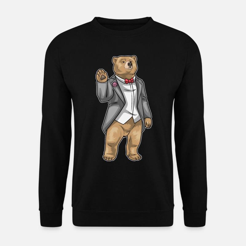 Bear Groom Jacket Wedding - Unisex Sweatshirt - black