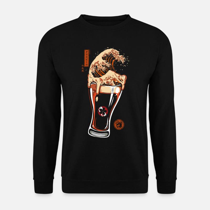 Great Wave Glasbier - Unisex Pullover - Schwarz