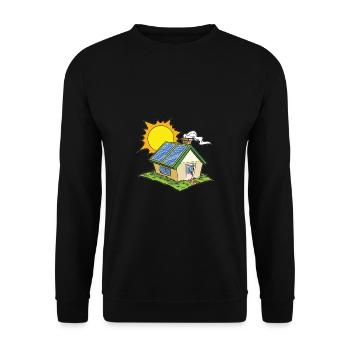 Grünes Haus - Unisex Pullover - Schwarz - Vorne - Alina (178cm) & Michal (187cm)