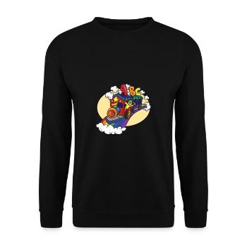 ABC Zug für Kinder zurück zum Schulkindergarten - Unisex Pullover - Schwarz - Vorne - Alina (178cm) & Michal (187cm)