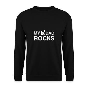 My Dad Rocks Comic Hand Father's Day - Unisex Sweatshirt - black - Front - Alina (178cm) & Michal (187cm)
