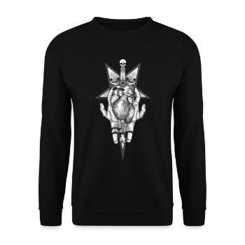 Aching Heart - Schwarze Version - Unisex Pullover - Schwarz - Vorne - Alina (178cm) & Michal (187cm)