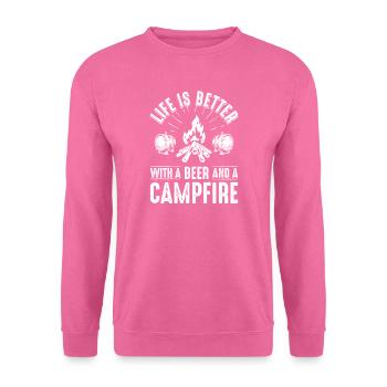 Campfire Beer Night Graphic - Unisex Sweatshirt - pink - Front