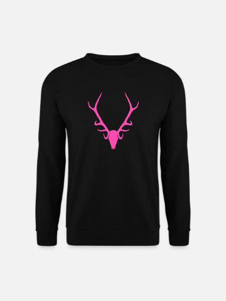 Jägerin Hirschgeweih Rosa Jagd Geschenk - Unisex Pullover - Schwarz