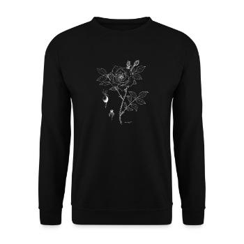 Rose Botanical Plate - Unisex Sweatshirt - black - Front - Alina (178cm) & Michal (187cm)