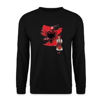 Albanien Flagge "Albanian Nuse" - Unisex Pullover - Schwarz - Vorne - Alina (178cm) & Michal (187cm)