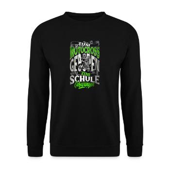 Né au motocross forcé à l'école - Sweat-shirt Unisexe - noir - Devant - Alina (178cm) & Michal (187cm)