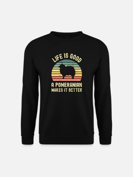 Hund Pomeranian - Unisex Pullover - Schwarz