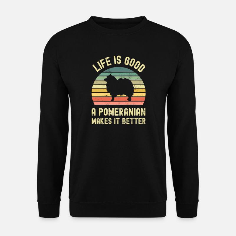 Hund Pomeranian - Unisex Pullover - Schwarz