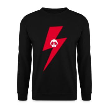 Skull and red lightning - Unisex Sweatshirt - black - Front - Alina (178cm) & Michal (187cm)