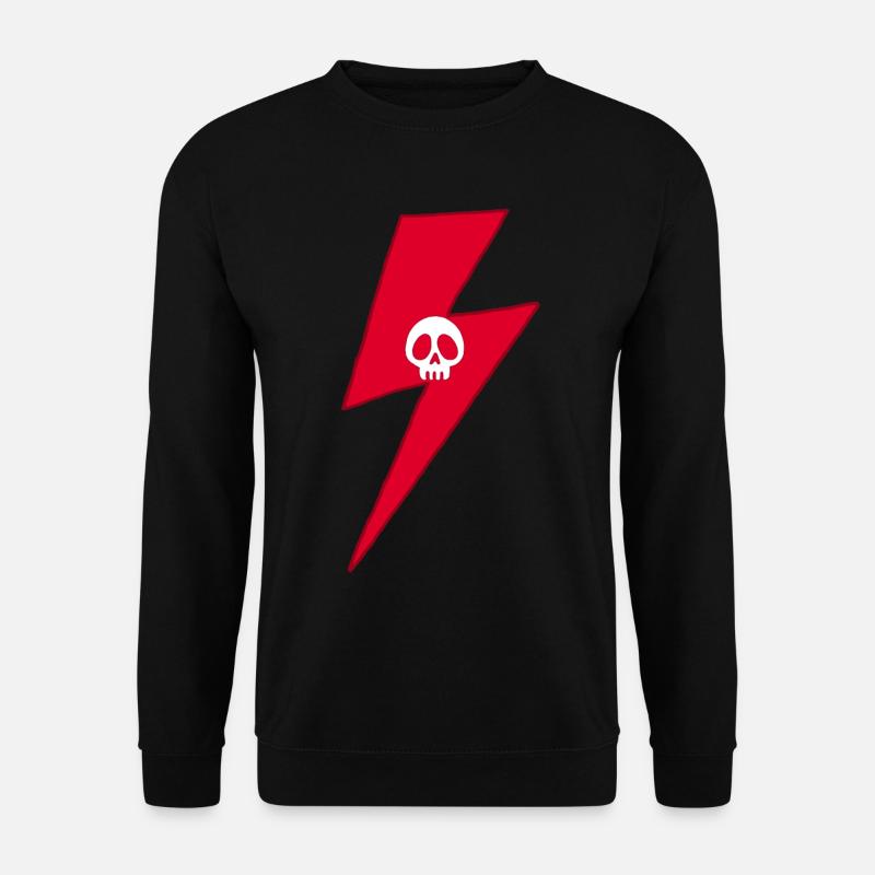 Totenkopf und roter Blitz - Unisex Pullover - Schwarz