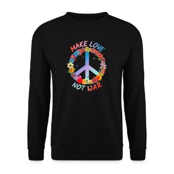 Make Love Not War - Unisex Sweatshirt - black - Front - Alina (178cm) & Michal (187cm)