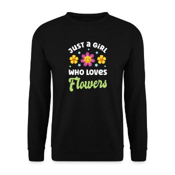 Flower Flowers - Unisex Sweatshirt - black - Front - Alina (178cm) & Michal (187cm)