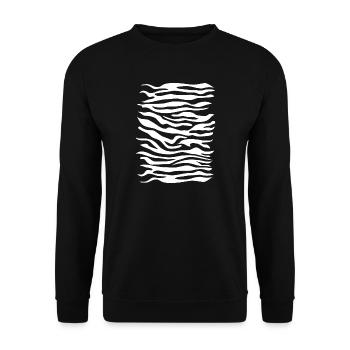 Motif Zèbre blanc - Sweat-shirt Unisexe - noir - Devant - Alina (178cm) & Michal (187cm)