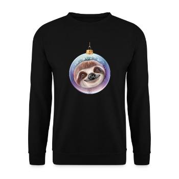 Christmas Sloth Santa - Unisex Sweatshirt - black - Front - Alina (178cm) & Michal (187cm)