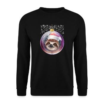 Chemise de Noël paresseuse Neige de Noël - Sweat-shirt Unisexe - noir - Devant - Alina (178cm) & Michal (187cm)