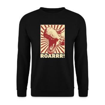 Tyrannosaurus Rex Dinosaure T-Rex Rétro Vintage - Sweat-shirt Unisexe - noir - Devant - Alina (178cm) & Michal (187cm)