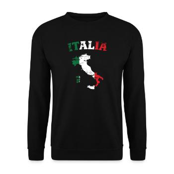 Italy Map Flag Used - Unisex Sweatshirt - black - Front - Alina (178cm) & Michal (187cm)