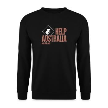 AIDEZ LES KOALAS AUSTRALIENS - Sweat-shirt Unisexe - noir - Devant - Alina (178cm) & Michal (187cm)