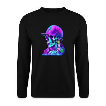 Squelette avec casquette - Sweat-shirt Unisexe - noir - Devant - Alina (178cm) & Michal (187cm)