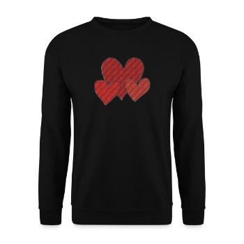 Three Hearts - Unisex Sweatshirt - black - Front - Alina (178cm) & Michal (187cm)