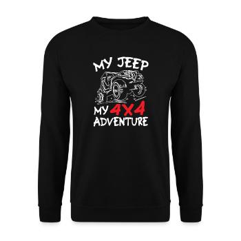 Mes Jeeps Mon Aventure - Sweat-shirt Unisexe - noir - Devant - Alina (178cm) & Michal (187cm)