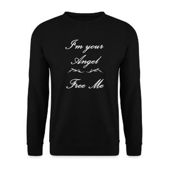I m your angel Free me - Unisex Pullover - Schwarz - Vorne - Alina (178cm) & Michal (187cm)