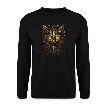 Ancient Cat - Unisex Sweatshirt - black - Front - Alina (178cm) & Michal (187cm)