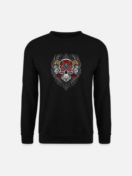 Sugar Skull Halloween Wings - Unisex Sweatshirt - black