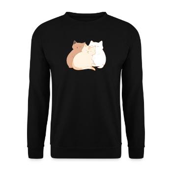 Chilling Cats - Unisex Pullover - Schwarz - Vorne - Alina (178cm) & Michal (187cm)