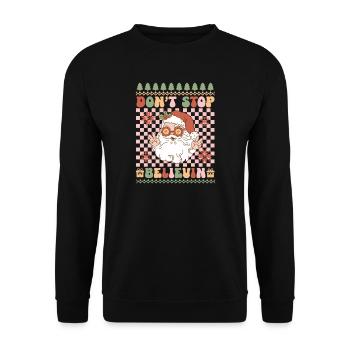 Hässlicher Weihnachtspullover - Unisex Pullover - Schwarz - Vorne - Alina (178cm) & Michal (187cm)
