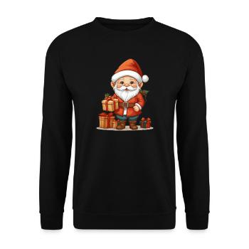 Christmas Gnome - Unisex Sweatshirt - black - Front - Alina (178cm) & Michal (187cm)