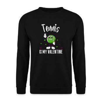 Tennis is my valentine funny - Unisex Sweatshirt - black - Front - Alina (178cm) & Michal (187cm)
