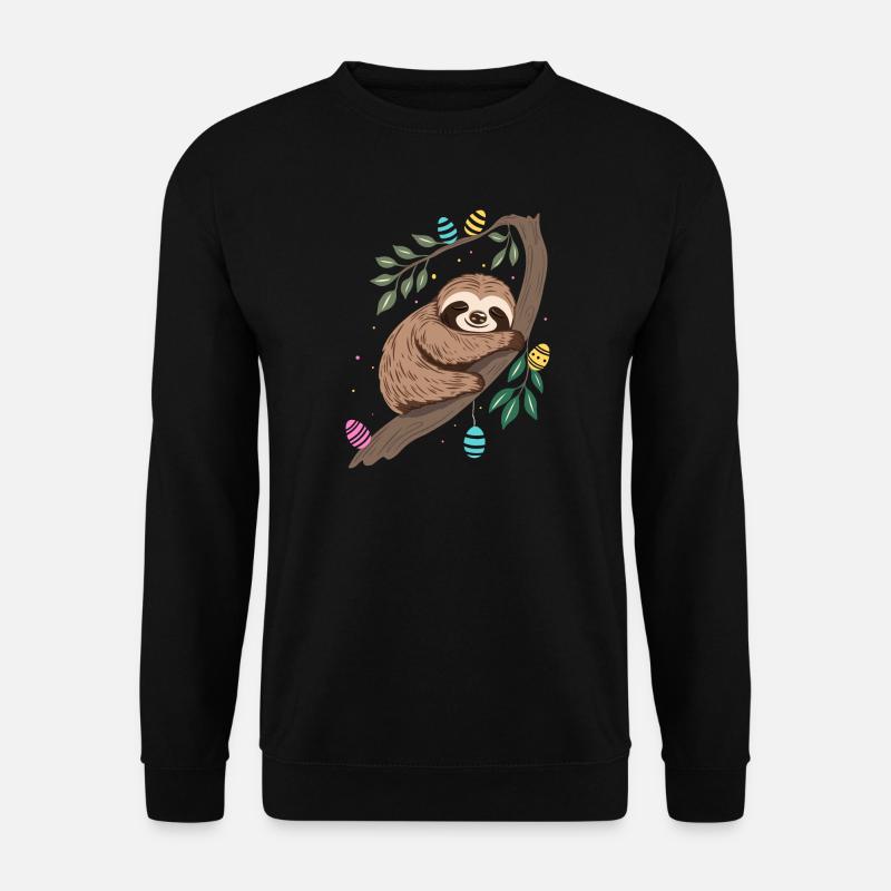 Easter Sloth with Easter Eggs - Unisex Sweatshirt - black