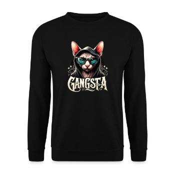 Sphynx Cat Cool Gangsta Gangster Cadeau - Sweat-shirt Unisexe - noir - Devant - Alina (178cm) & Michal (187cm)