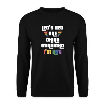 LGBTQ Pride Month - Let's Get One Thing Straight. - Unisex Sweatshirt - black - Front - Alina (178cm) & Michal (187cm)