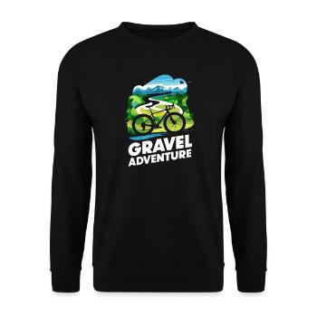 Vélo de montagne Gravel Scène d’aventure - Sweat-shirt Unisexe - noir - Devant - Alina (178cm) & Michal (187cm)