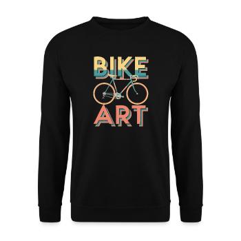Lebendiges Fahrrad-Kunst-Design - Unisex Pullover - Schwarz - Vorne - Alina (178cm) & Michal (187cm)