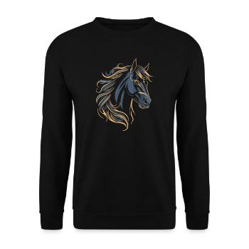 COULEUR DE TATOUAGE DE CHEVAL - Sweat-shirt Unisexe - noir - Devant - Alina (178cm) & Michal (187cm)