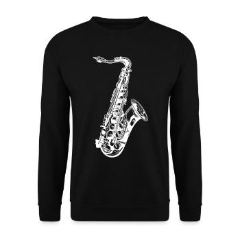 Croquis de saxophone - Sweat-shirt Unisexe - noir - Devant - Alina (178cm) & Michal (187cm)