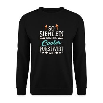 So sieht ein richtig cooler Forstwirt aus - Unisex Pullover - Schwarz - Vorne - Alina (178cm) & Michal (187cm)