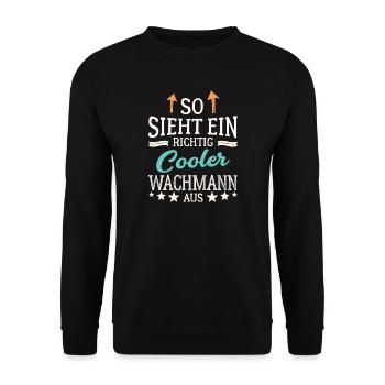 So sieht ein richtig cooler Wachmann aus Türsteher - Unisex Pullover - Schwarz - Vorne - Alina (178cm) & Michal (187cm)