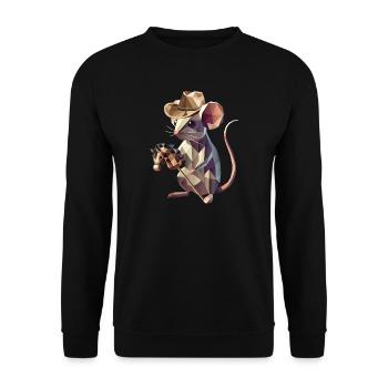 Souris de cow-boy avec cheval de loisir - Sweat-shirt Unisexe - noir - Devant - Alina (178cm) & Michal (187cm)