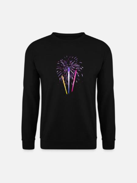 Buntes Feuerwerk – Farbexplosion für Silvester - Unisex Pullover - Schwarz