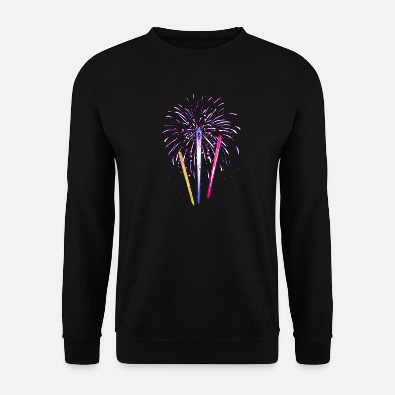 Buntes Feuerwerk – Farbexplosion für Silvester - Unisex Pullover - Schwarz