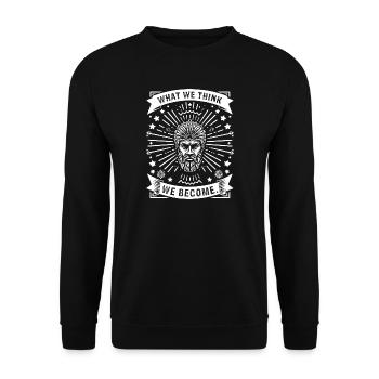 What we think we become (Buddha) - Unisex Pullover - Schwarz - Vorne - Alina (178cm) & Michal (187cm)