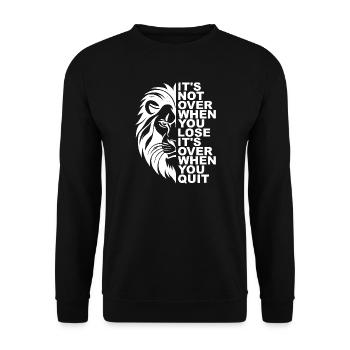 Conception de citation de motivation de lion inspirant - Sweat-shirt Unisexe - noir - Devant - Alina (178cm) & Michal (187cm)