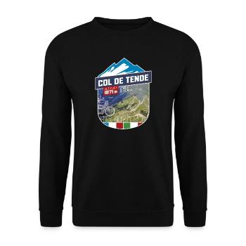 Col de Tende | Colle di Tenda | Sticker - Unisex Pullover - Schwarz - Vorne - Alina (178cm) & Michal (187cm)